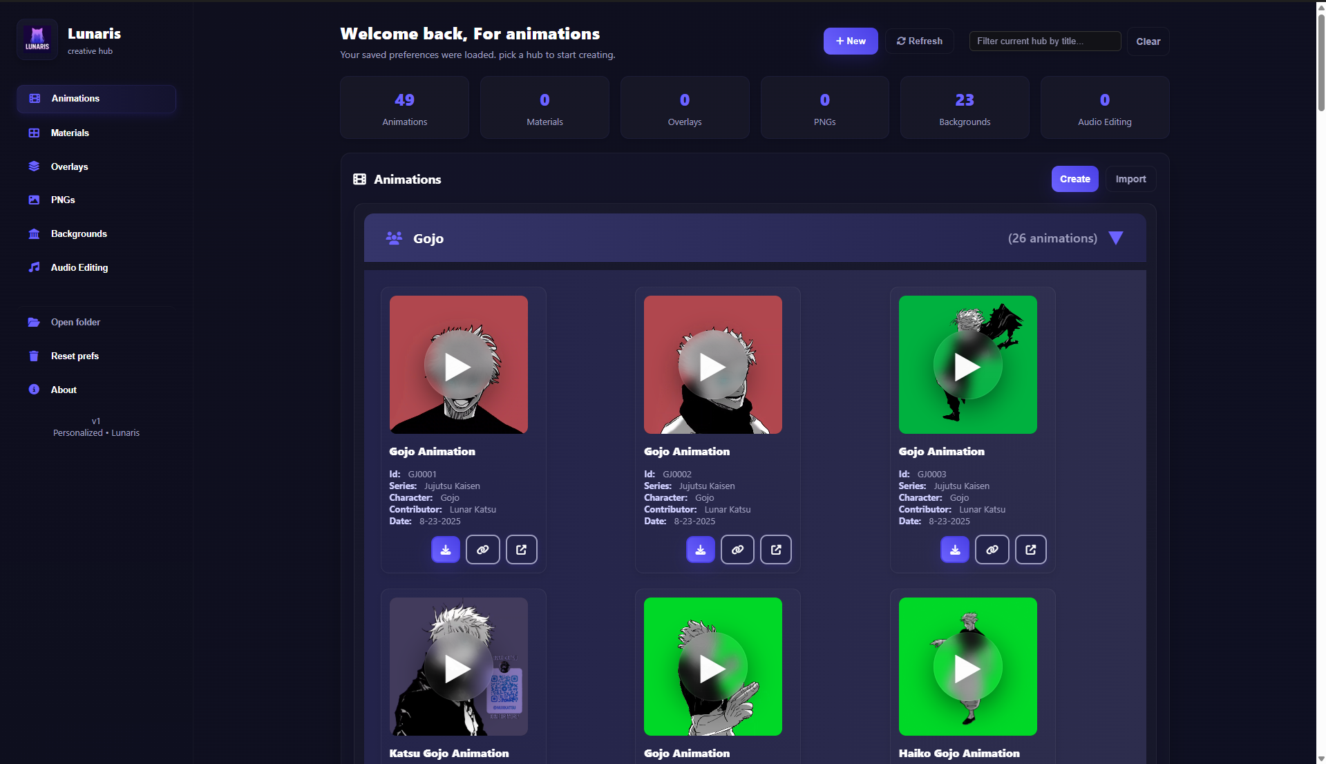 Animations Hub screenshot